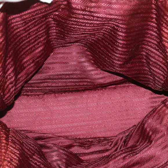 PRADA Tote Bag Nylon Leather Red Auth bs2046 - Picture 10 of 16
